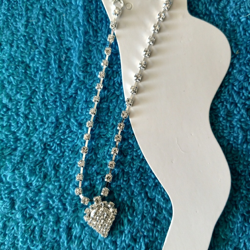 Heart Shape Rhinestone Anklet